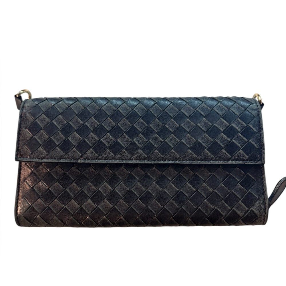 Bottega Veneta Vintage Black Intrecciato Leather wallet